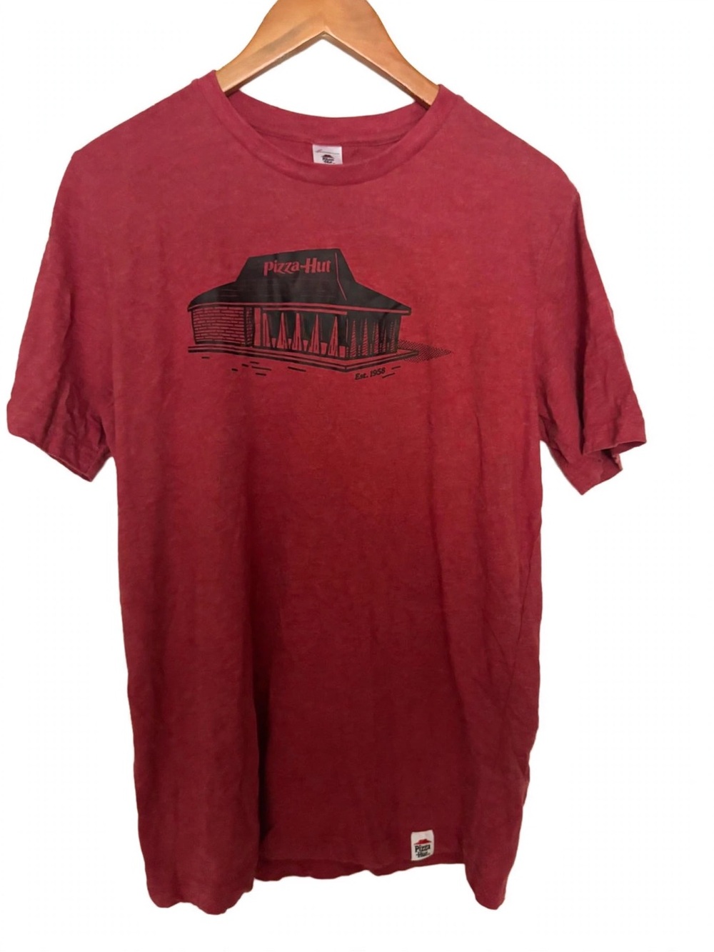 Retro Hut T-Shirt Mens M Heather Red Est. 1958 Official IQ Apparel